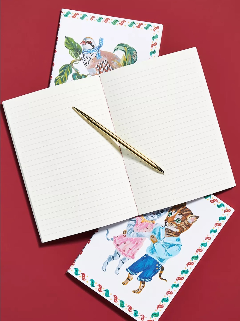 NWT Anthropologie Nathalie Lete French Folk-Art Notebooks, Set of 3